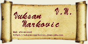 Vuksan Marković vizit kartica